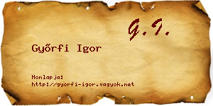 Győrfi Igor névjegykártya